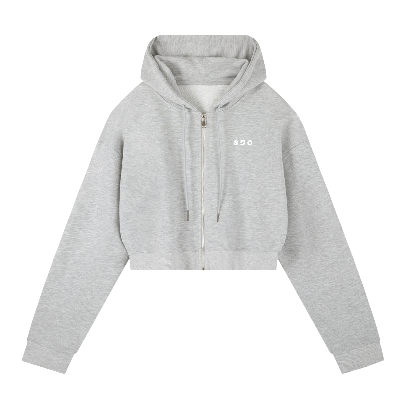 S.D.O Essential Cropped Zip-Up Hoodie