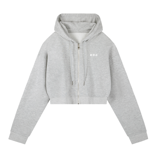 S.D.O Essential Cropped Zip-Up Hoodie