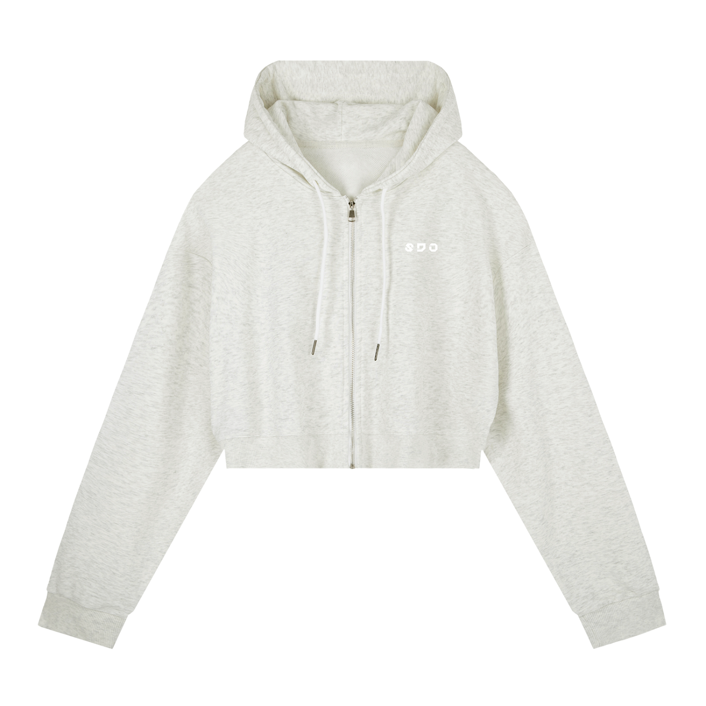 S.D.O Essential Cropped Zip-Up Hoodie
